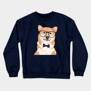 Hipster Shiba Inu T-Shirt Crewneck Sweatshirt